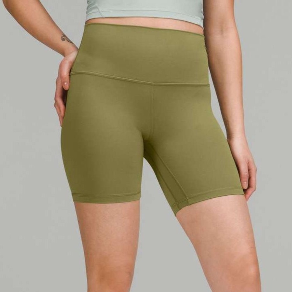 Green Lululemon Align Bike Shorts